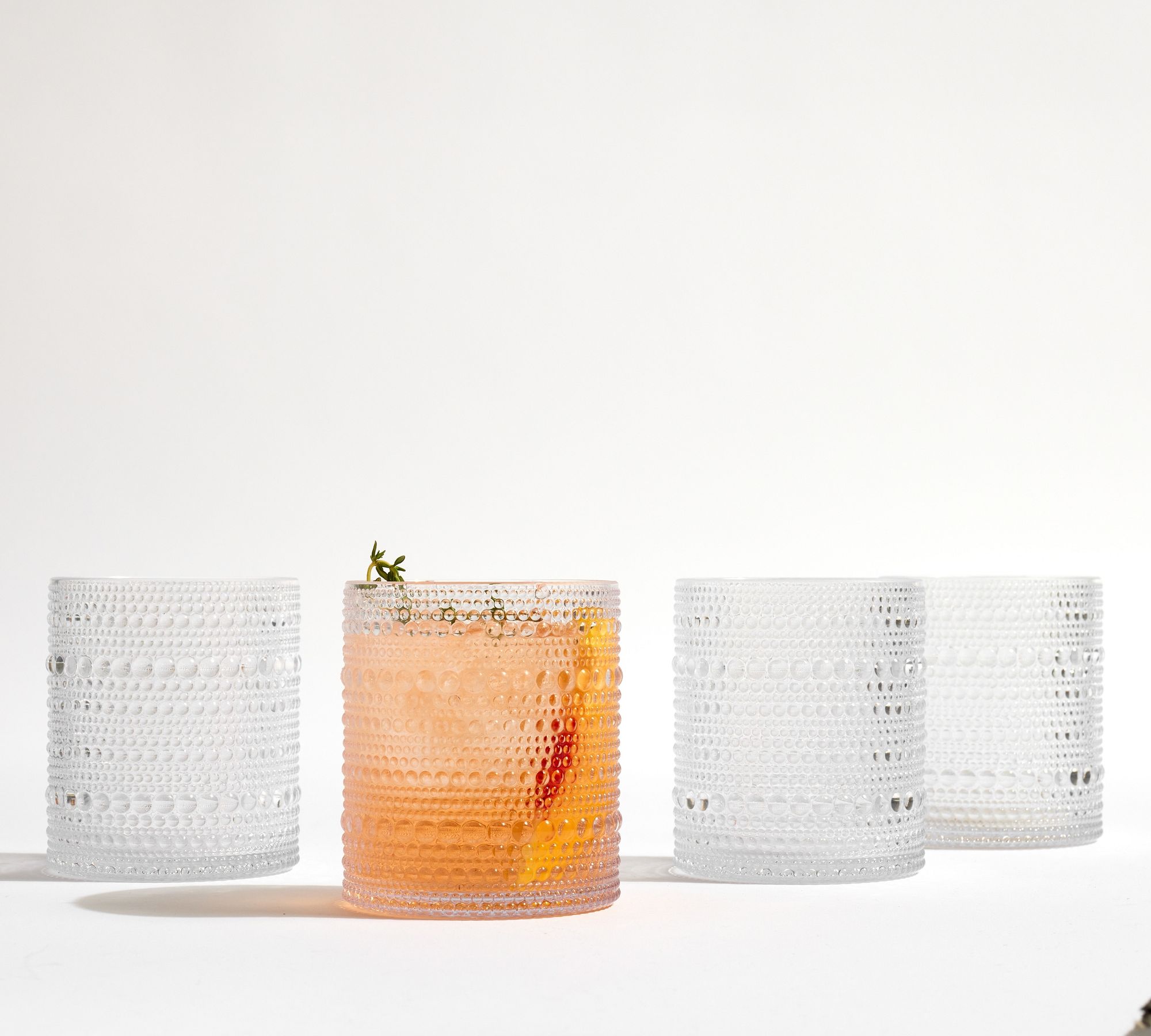 Jupiter Beaded Outdoor Tumblers - Set of 4 - Short - Clear