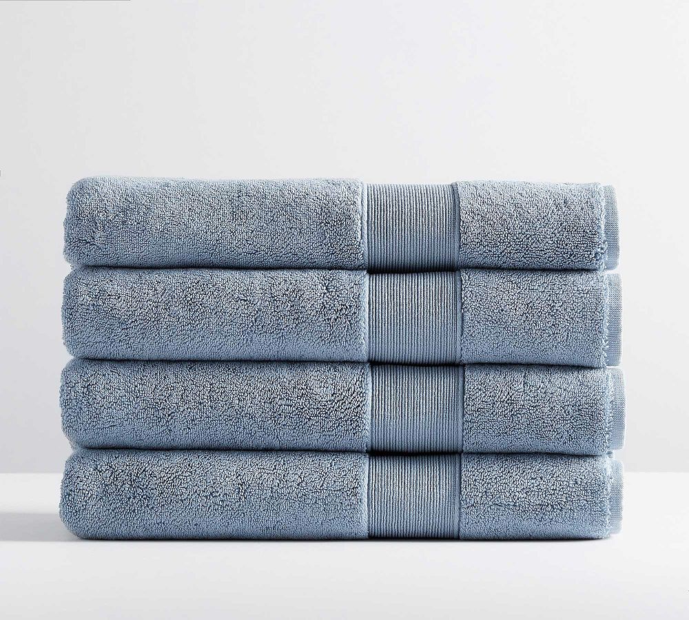 Classic Organic Towel Bundles - Light Blue, Set of 4