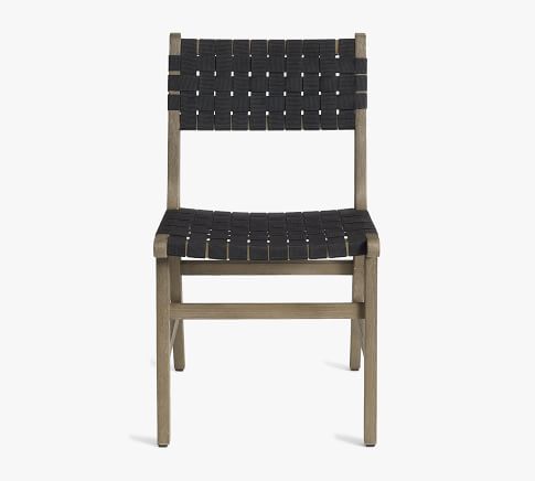 Abbott FSC® Acacia Woven Outdoor Dining Side Chair, Gray Wash