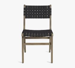 Open Box: Abbott FSC® Acacia Woven Outdoor Dining Side Chair, Individual - Gray Wash