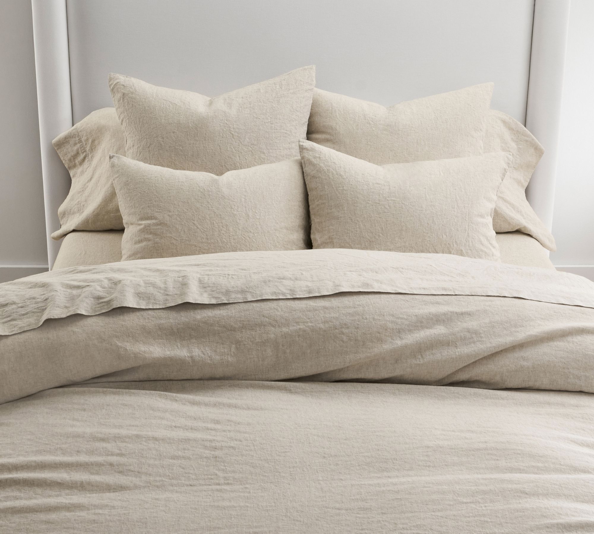 Natural Home Flax Linen Quilt Cover Set Rose Gold (Single, Double Natural Home Flax Linen Quilt Cover Set Rose Gold (Single, Double