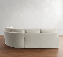 Pearce Square Arm Slipcovered 3-Piece Curved Wedge Sectional (127")