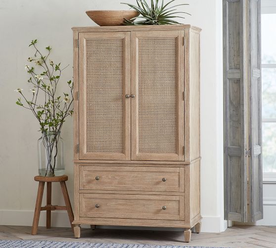 Pottery Barn Sausalito Cane Armoire - Thumbnail 2