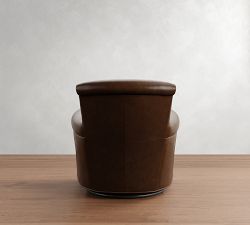 Irving Roll Arm Leather Swivel Glider