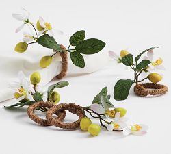 Monique Lhuillier Lemon Blossom Napkin Rings - Set of 4