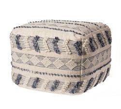 Diamond Wool Tufted Square Pouf