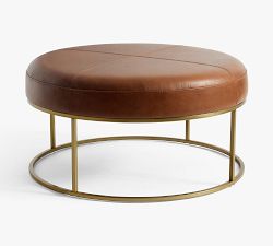 Millie Leather Round Ottoman