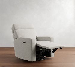 PB Comfort Modern Square Arm Deluxe Power Swivel Recliner