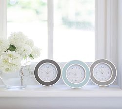 Silver And Enamel Alarm Clock