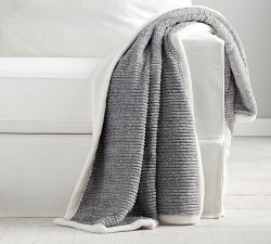 Braided Ribbed Sherpa Back Throw