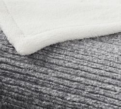 Braided Ribbed Sherpa Back Throw