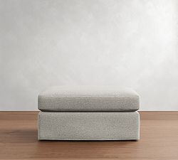 PB Comfort Modern Square Arm Slipcovered Ottoman and a Half