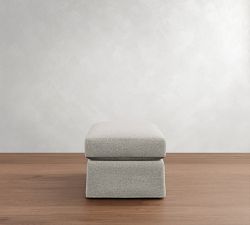 PB Comfort Modern Square Arm Slipcovered Ottoman and a Half