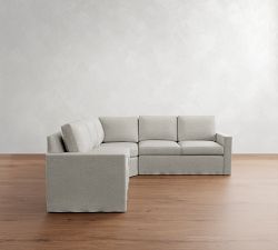 Cameron Modern Square Arm Slipcovered 3-Piece L-Shaped Wedge Sectional (104")