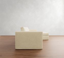 Carmel Square Arm Slipcovered Modular Chaise Sectional (113"&ndash;144")