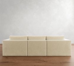 Carmel Square Arm Slipcovered Modular Chaise Sectional (113"&ndash;144")