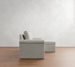 Cameron Modern Roll Arm Slipcovered Reversible Chaise Sectional (88")