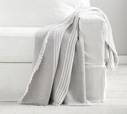 Clover Striped Fringe Throw