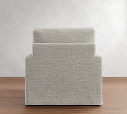 PB Comfort Modern Square Arm Slipcovered Swivel Chair