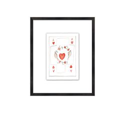 Playing Card Watercolor Framed Print
