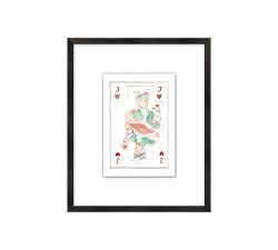 Playing Card Watercolor Framed Print