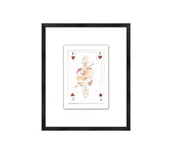Playing Card Watercolor Framed Print