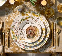 Bedford Harvest Turkey Stoneware Salad Plates - Set of 4