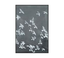 Graphite Flock Framed Wall Art Prints