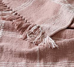 Killian Windowpane Plaid Fringe Throw