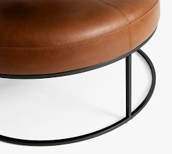Millie Leather Round Ottoman