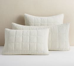 Open Box: Velvet Handcrafted Box Stitch Quilted Sham