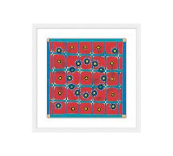 Red Textile Framed Print