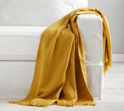 Boucle Faux Mohair Throw
