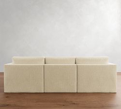 Carmel Slim Arm Slipcovered Modular Chaise Sectional (107"&ndash;139")