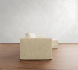 Carmel Slim Arm Slipcovered Modular Chaise Sectional (107"&ndash;139")