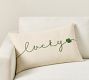 Lucky You Embroidered Lumbar Pillow