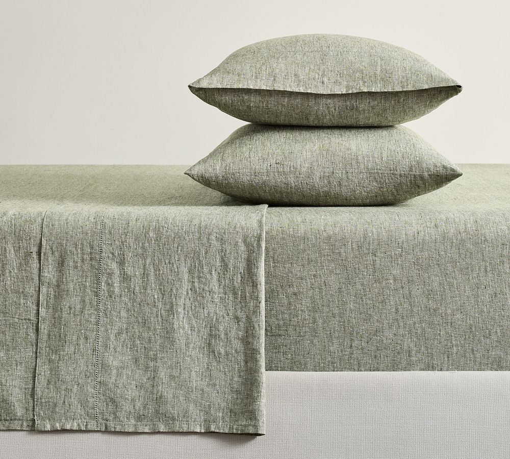 Belgian Flax Linen Hemstitch Sheet Set Queen