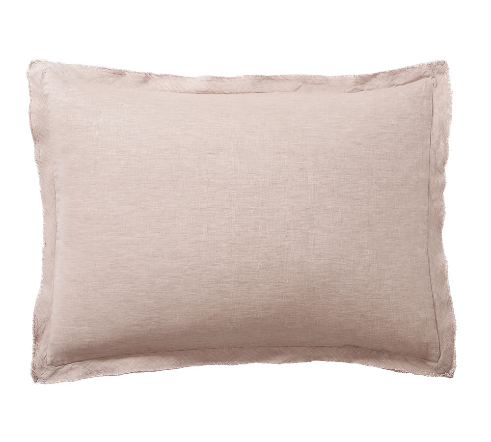 Belgian Flax Linen Double Flange Sham - Smoky Quartz, Standard, Set of 2