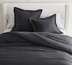 Open Box: Belgian Flax Linen Duvet, Twin/Twin XL - Ebony