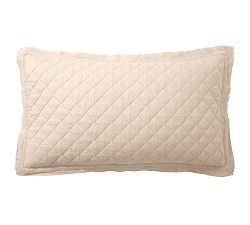 Open Box: Belgian Flax Linen Diamond Quilted Sham, King, Set of 2 - Rosewater