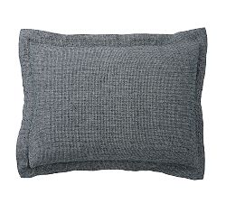 Open Box: European Flax Linen Waffle Sham, Standard, Set of 2 - Midnight