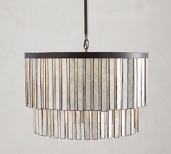 Open Box: Astrid Capiz Round Chandelier (24") - Bronze
