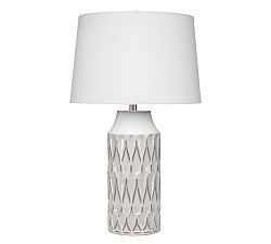 Open Box: Selma Patterned Ceramic Table Lamp - White