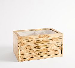 Open Box: Stella Jewelry Box, Large - Light Burlwood