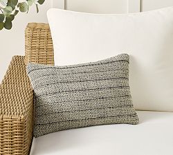 Reeve Textured Woven Outdoor Lumbar Pillow
