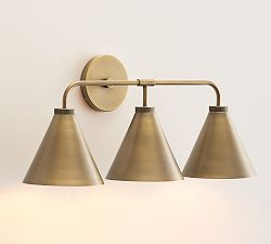 Open Box: Walker Triple Tapered Sconce (28") - Tumbled Brass