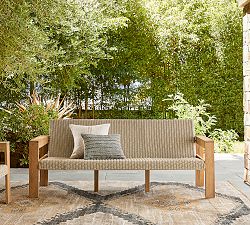 Malibu Teak &amp; Rope Outdoor Sofa (77")