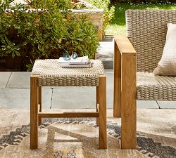 Malibu Teak &amp; Rope Square Outdoor Accent Table (20")