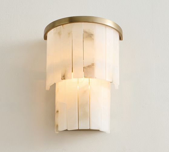 Windham Alabaster Demi Lune Sconce