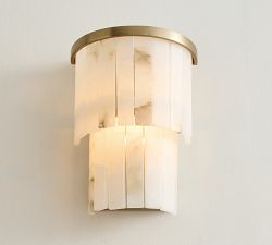 Windham Alabaster Demi Lune Sconce (11")
